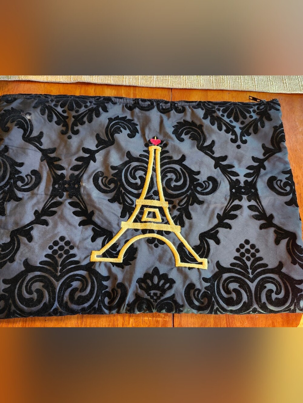 Embroidered Eiffel Tower Intimates Travel Bag